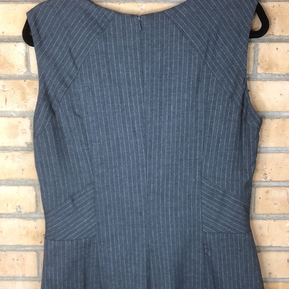 LTS Gray pinstripe dress Sz 10 Tall - Picture 7 of 8